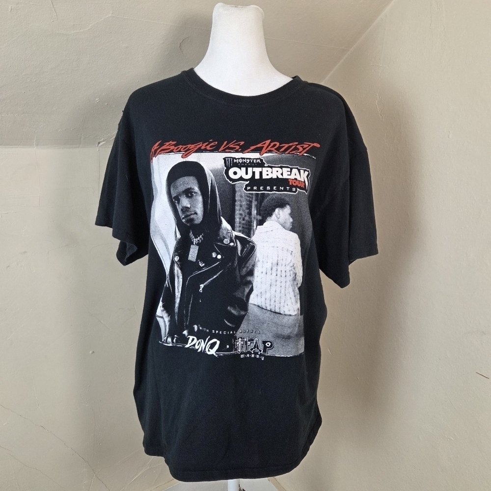 A Boogie vs Artist Tour 2017 T-Shirt Monster Outbreak Don Q Gildan Size L